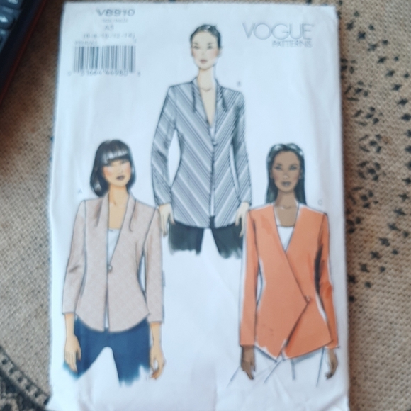 Vogue Other - VOGUE PATTERN V8910 JACKET PATTERN